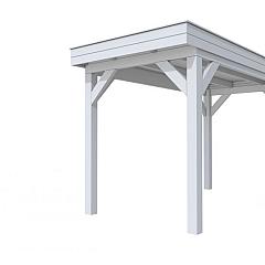 Buitenverblijf plat dak Premium I, vuren, basismodel XXL/A, 207x399 cm, lichtgrijs gespoten.