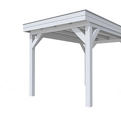 Buitenverblijf plat dak Premium I, vuren, basismodel XXL/B, 257x399 cm, lichtgrijs gespoten.