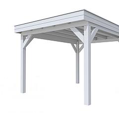 Buitenverblijf plat dak Premium I, vuren, basismodel XXL/C, 307x399 cm, lichtgrijs gespoten.