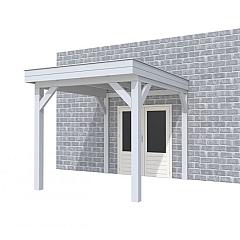 Buitenverblijf aan huis Premium I, vuren, basismodel L/B, 257x299 cm, lichtgrijs gespoten.