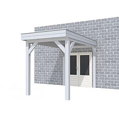 Buitenverblijf aan huis Premium I, vuren, basismodel XL/A, 207x349 cm, lichtgrijs gespoten.