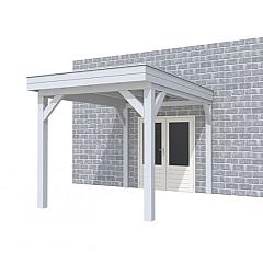 Buitenverblijf aan huis Premium I, vuren, basismodel XL/B, 257x349 cm, lichtgrijs gespoten.