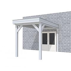 Buitenverblijf aan huis Premium I, vuren, basismodel XXL/A, 207x392 cm, lichtgrijs gespoten.