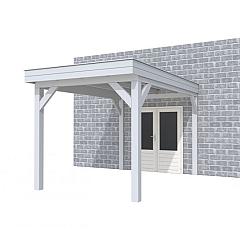 Buitenverblijf aan huis Premium I, vuren, basismodel XXL/B, 257x392 cm, lichtgrijs gespoten.