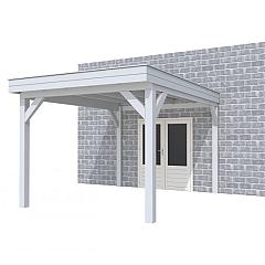 Buitenverblijf aan huis Premium I, vuren, basismodel XXL/C, 307x392 cm, lichtgrijs gespoten.