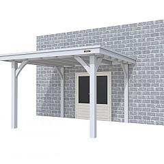 Buitenverblijf aan huis Excellent I, vuren, basismodel L/C, 307x299 cm, lichtgrijs gespoten.