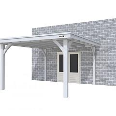 Buitenverblijf aan huis Excellent I, vuren, basismodel XXL/D, 357x392 cm, lichtgrijs gespoten.