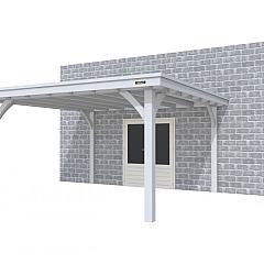 Buitenverblijf aan huis Excellent I, vuren, basismodel XXL/E, 399x392 cm, lichtgrijs gespoten.