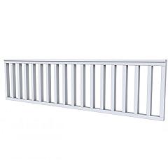 Hekwerk recht vuren type C, 278,5 x 73 cm, lichtgrijs gespoten.