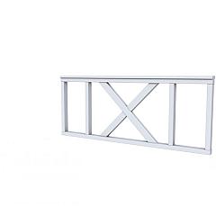 Hekwerk met kruis vuren type A, 178,5 x 73 cm, lichtgrijs gespoten.