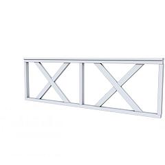 Hekwerk met kruis vuren type B, 228,5 x 73 cm, lichtgrijs gespoten.