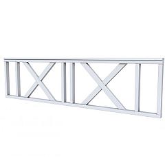 Hekwerk met kruis vuren type C, 278,5 x 73 cm, lichtgrijs gespoten.