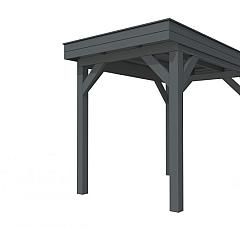 Buitenverblijf plat dak Premium I, vuren, basismodel L/A, 207x307 cm, antraciet gespoten.