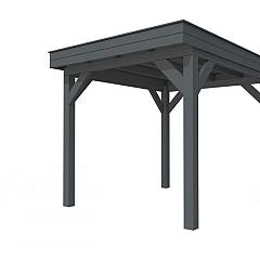 Buitenverblijf plat dak Premium I, vuren, basismodel L/B, 257x307 cm, antraciet gespoten.