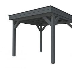 Buitenverblijf plat dak Premium I, vuren, basismodel L/C, 307x307 cm, antraciet gespoten.