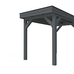 Buitenverblijf plat dak Premium I, vuren, basismodel XL/A, 207x357 cm, antraciet gespoten.