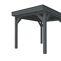 Buitenverblijf plat dak Premium I, vuren, basismodel XL/B, 257x357 cm, antraciet gespoten.
