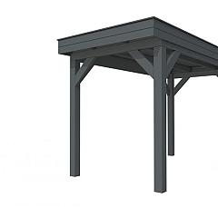 Buitenverblijf plat dak Premium I, vuren, basismodel XXL/A, 207x399 cm, antraciet gespoten.