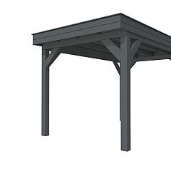 Buitenverblijf plat dak Premium I, vuren, basismodel XXL/B, 257x399 cm, antraciet gespoten.