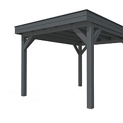 Buitenverblijf plat dak Premium I, vuren, basismodel XXL/C, 307x399 cm, antraciet gespoten.