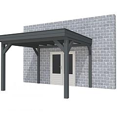 Buitenverblijf aan huis Premium I, vuren, basismodel L/D, 357x299 cm, antraciet gespoten.