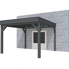 Buitenverblijf aan huis Premium I, vuren, basismodel XL/D, 357x349 cm, antraciet gespoten.