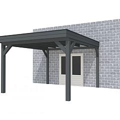 Buitenverblijf aan huis Premium I, vuren, basismodel XXL/D, 357x392 cm, antraciet gespoten.