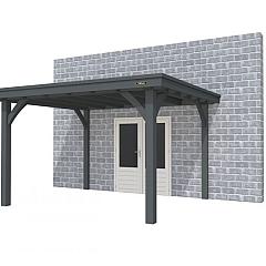 Buitenverblijf aan huis Excellent I, vuren, basismodel L/D, 357x299 cm, antraciet gespoten.