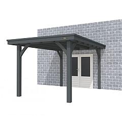 Buitenverblijf aan huis Excellent I, vuren, basismodel XXL/B, 257x392 cm, antraciet gespoten.