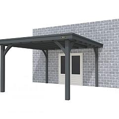 Buitenverblijf aan huis Excellent I, vuren, basismodel XXL/D, 357x392 cm, antraciet gespoten.