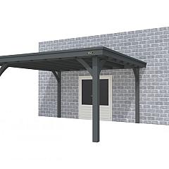 Buitenverblijf aan huis Excellent I, vuren, basismodel XXL/E, 399x392 cm, antraciet gespoten.