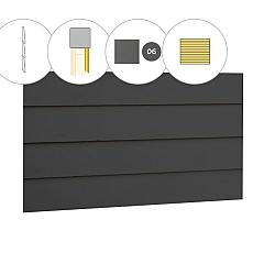 Zweeds rabat plankenset vuren bij achterwand D, 328,5 x 125 cm, antraciet gespoten.