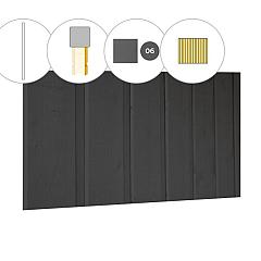 Banddeel plankenset vuren bij achterwand C, 278,5 x 125 cm, antraciet gespoten.