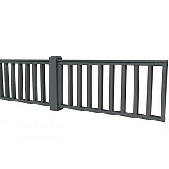 Hekwerk recht vuren type D, 328,5 x 73 cm, antraciet gespoten.