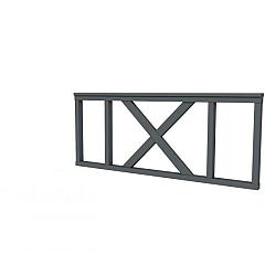 Hekwerk met kruis vuren type A, 178,5 x 73 cm, antraciet gespoten.