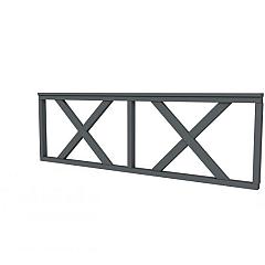 Hekwerk met kruis vuren type B, 228,5 x 73 cm, antraciet gespoten.