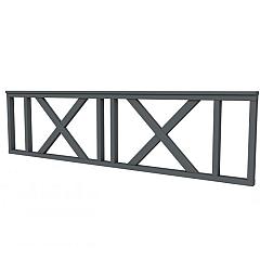 Hekwerk met kruis vuren type C, 278,5 x 73 cm, antraciet gespoten.