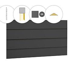 Zweeds rabat plankenset vuren bij topgevel t.b.v. kapschuur Excellent XXL, antraciet gespoten.