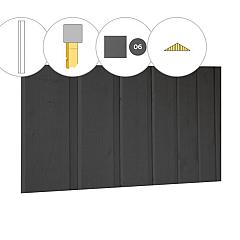 Banddeel vuren enkelzijdige topgevel t.b.v. zadeldak Excellent L, antraciet gespoten.