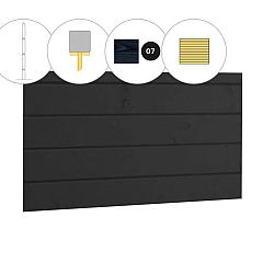 Blokhutprofiel vuren wand B, 228,5 x 224 cm, zwart gespoten.