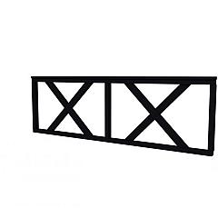 Hekwerk met kruis vuren type B, 228,5 x 73 cm, zwart gespoten.