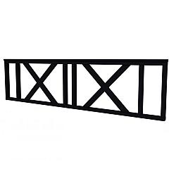 Hekwerk met kruis vuren type C, 278,5 x 73 cm, zwart gespoten.
