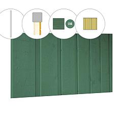 Banddeel plankenset vuren bij achterwand A, 178,5 x 125 cm, jungle groen gespoten.