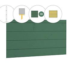 Blokhutprofiel vuren zijwand I, breedte 100 cm, incl. extra staander, jungle groen gespoten.