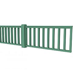 Hekwerk recht vuren type D, 328,5 x 73 cm, jungle groen gespoten.