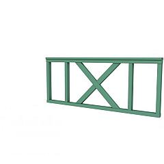 Hekwerk met kruis vuren type A, 178,5 x 73 cm, jungle groen gespoten.