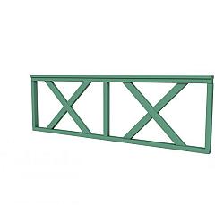 Hekwerk met kruis vuren type B, 228,5 x 73 cm, jungle groen gespoten.