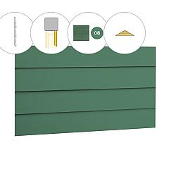 Zweeds rabat plankenset vuren bij topgevel t.b.v. kapschuur Excellent XXL, jungle groen gespoten.