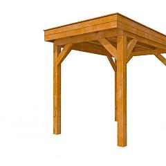 Buitenverblijf plat dak Premium I, douglas, basismodel L/A, 207x307 cm, transparant gespoten.