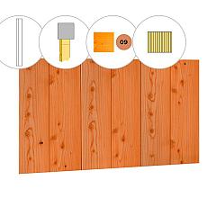 Halfhouts rabat douglas enkelzijdige achterwand B, 228,5 x 125 cm, transparant gespoten.